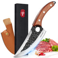 Stainless Steel Chef Knife with Leather Cover - Multi-Color Options