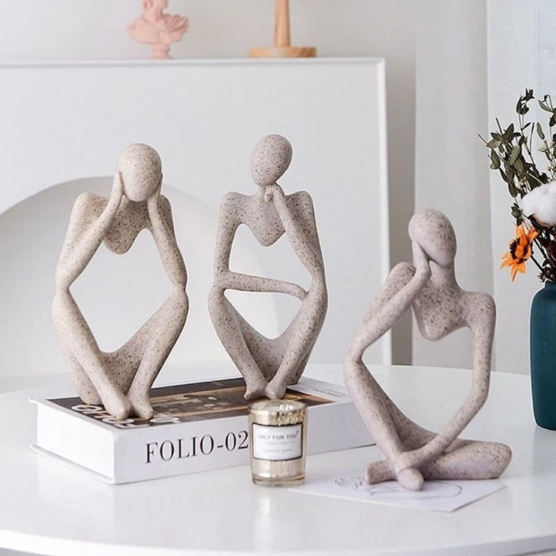 Scandinavian Abstract Art Figurines Decorative Ornament Light Luxury Home Decor
