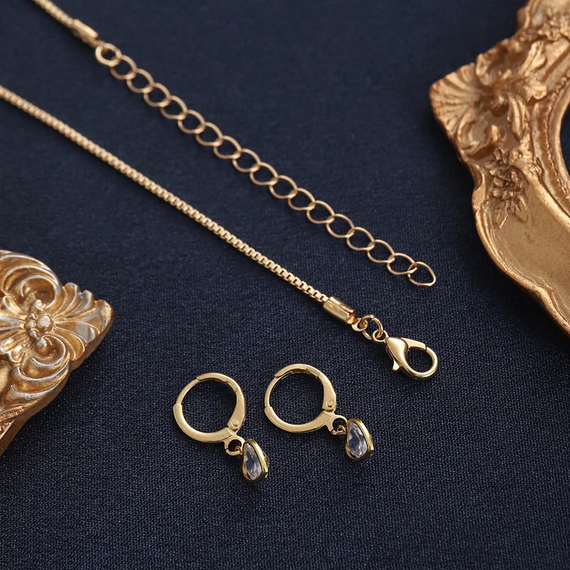 3-Piece Heart Pendant Jewelry Set with Earrings and Necklace for Women