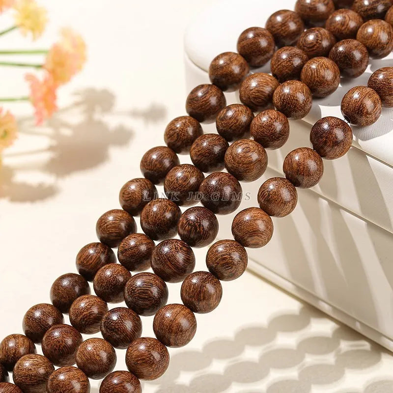 Natural Wood Bead Jewelry Making Supplies - Round Sandalwood Beads 6-10mm