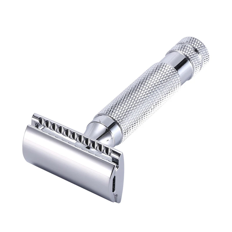 Men's Safety Razor with 5 Blades Copper Alloy Double Edge Classic Shaver Travel Kit