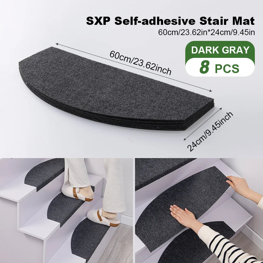 Self-Adhesive Stair Mats Set - Non-Slip Anti-Fall Floor Protectors for Indoor Use