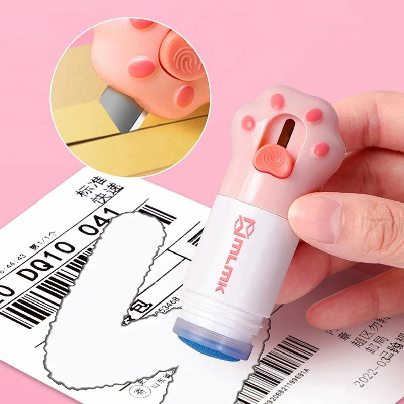 Cat Paw Thermal Paper Correction Fluid with Knife Parcel Box Opener Privacy Protector