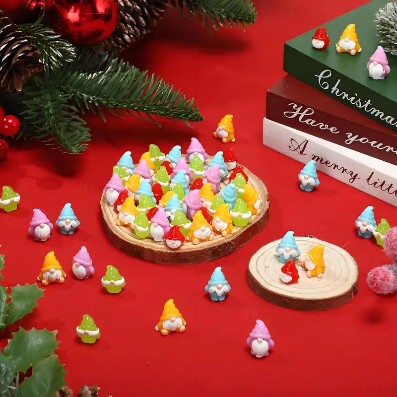 Miniature Gnome Statues Set - DIY Fairy Garden Micro Landscape Crafts, Multi-Color 10/20pcs