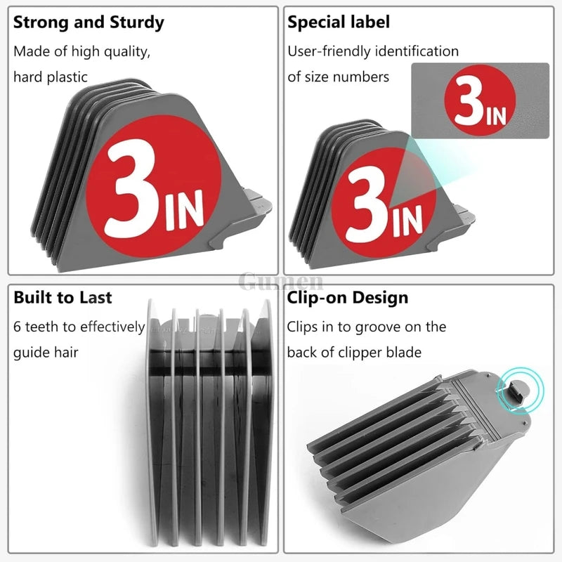 8 Pcs Hair Clipper Guide Combs Set for Wahl Clippers - Lengths 1.25-3 Inch