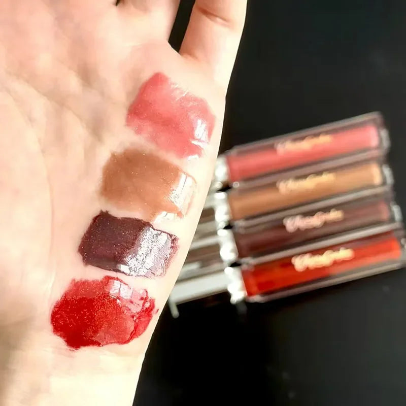 Goth Shimmer Lip Gloss Set with Glitter Nude & Colorful Variants