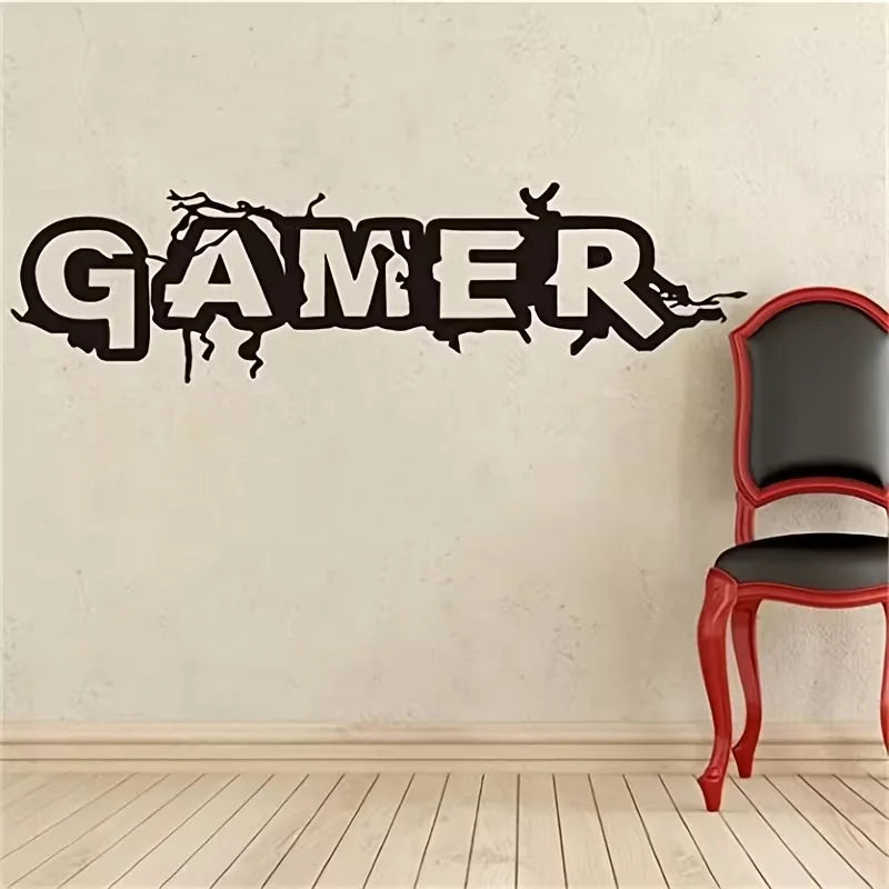 Gamer Wall Stickers for Living Room & Bedroom - Removable Self-Adhesive Decor