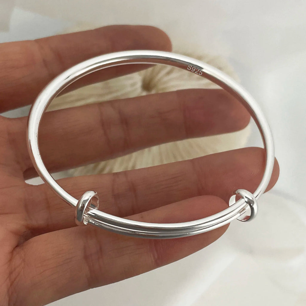 Solid Sterling Silver Bracelet for Women Men Vintage Handmade Birthday Gift