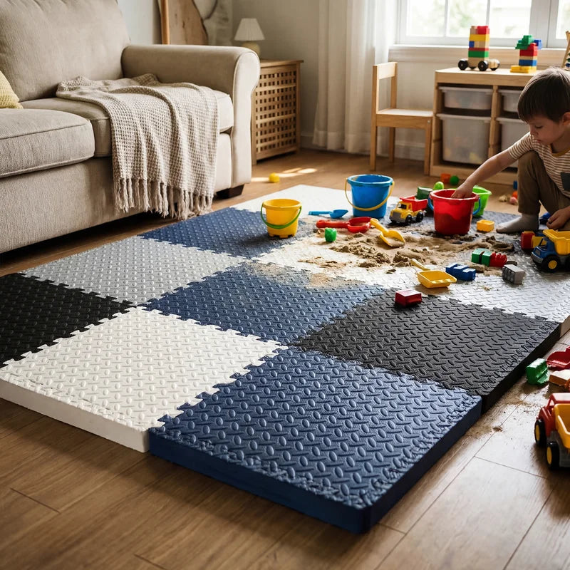 8-Piece Interlocking EVA Foam Floor Mat Set for Yoga & Playroom, 2.5cm Thick