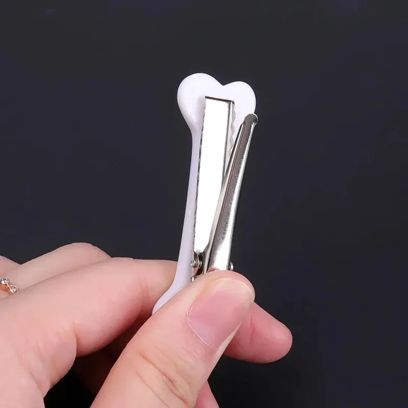 2-Pack Dog Bone Hair Clips for Women - Vivid Metal Barrettes and Side Hair Pins
