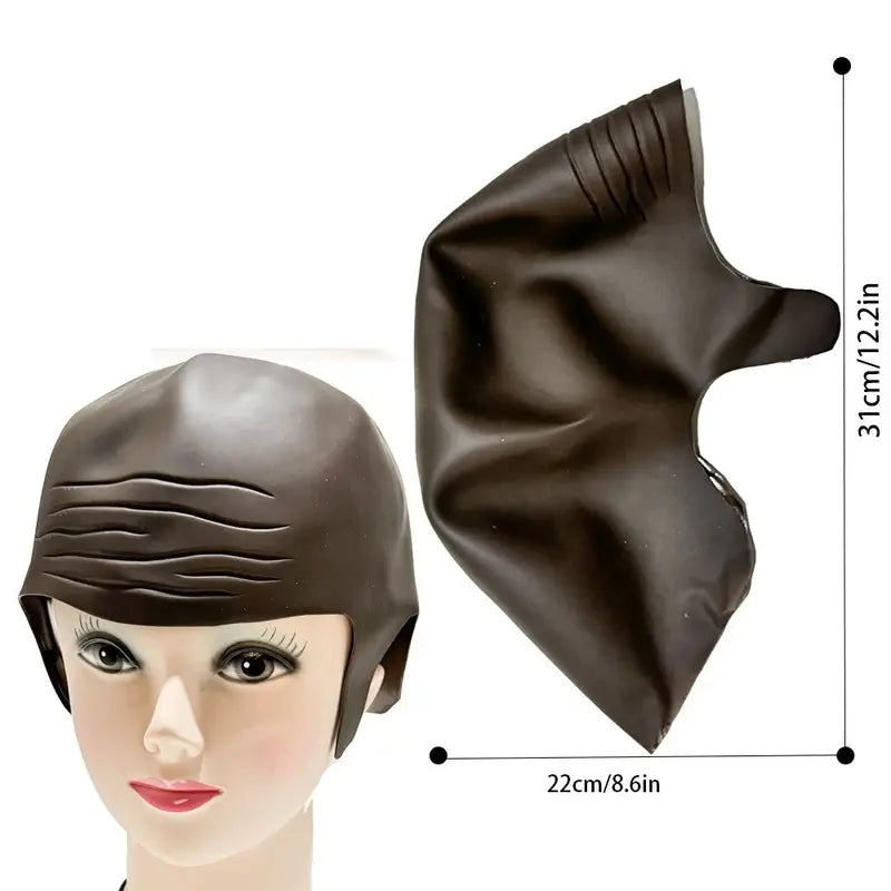Cosplay Bald Cap - Latex Material for Stage & Costume Use, Black Blue Beige Brown