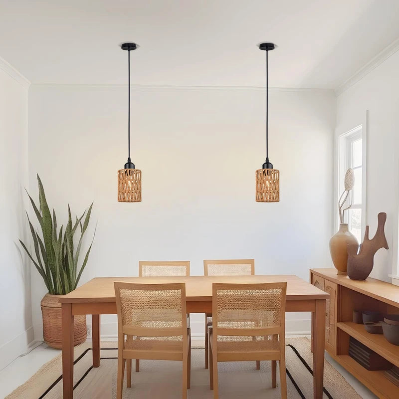 Handwoven Hemp Rope Ceiling Lamp - Southeast Asian Style Restaurant Hotel Decor