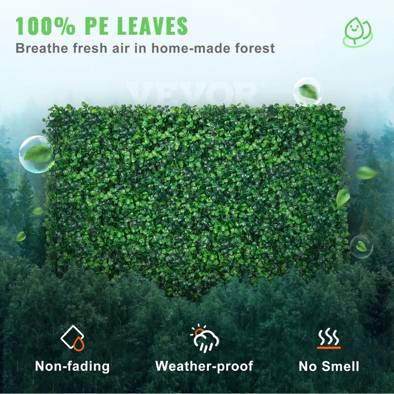 Artificial Boxwood Hedge Wall Panels 24pcs - Green Grass DIY Indoor Outdoor Decor