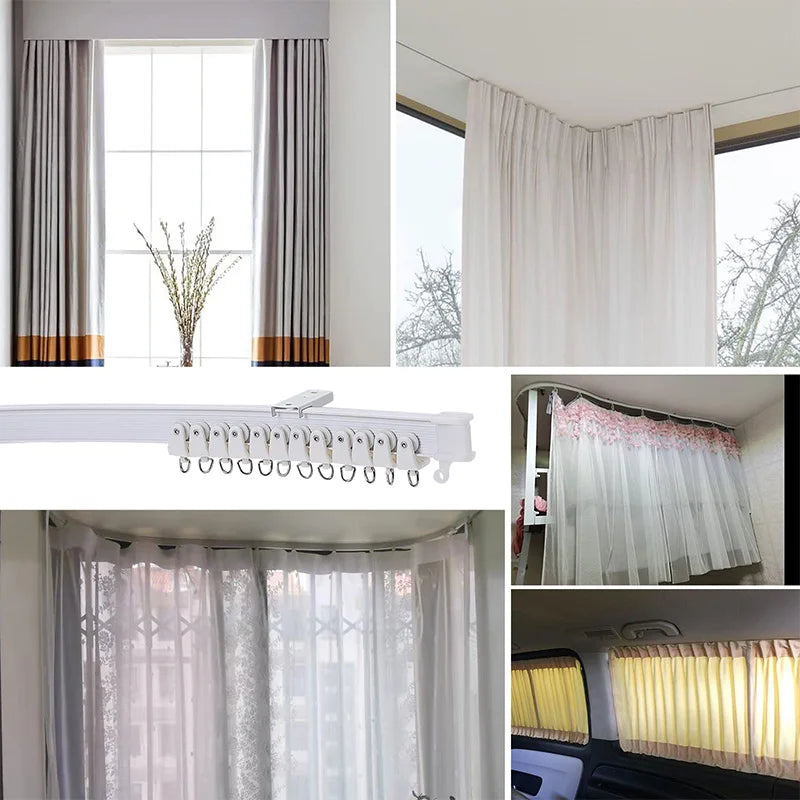Flexible Bendable Curtain Track for Room Dividers, Windows & Bathrooms