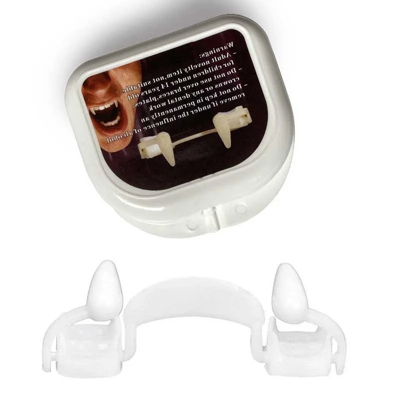 Realistic Vampire Fake Teeth - Halloween Cosplay Prop with Retractable Design