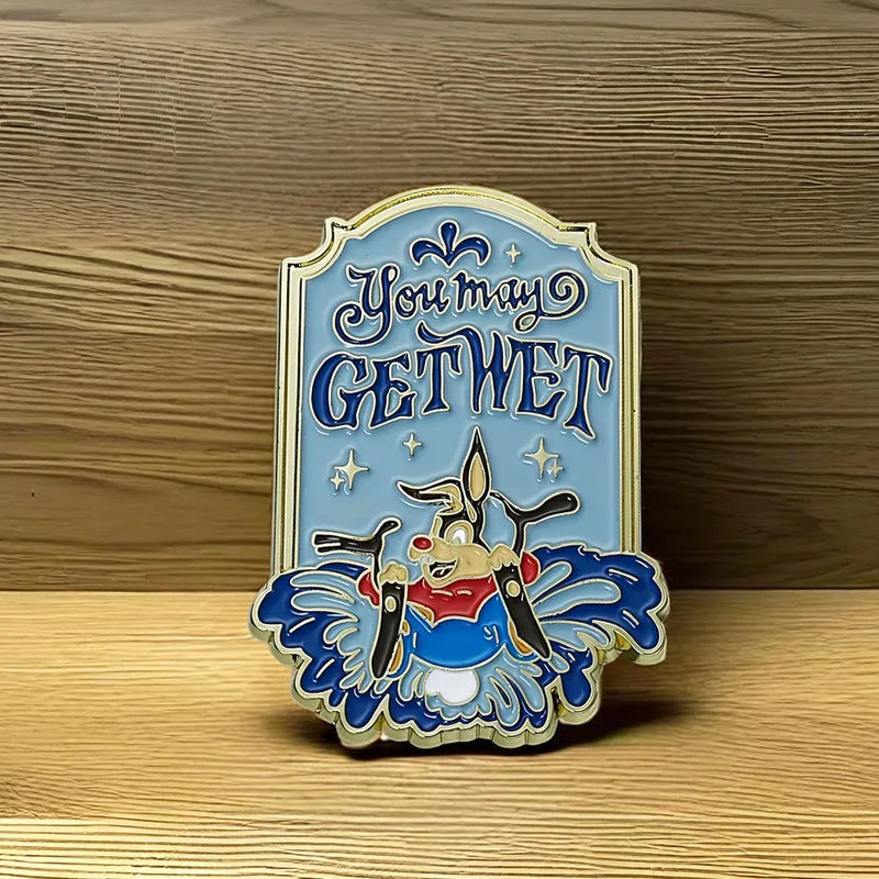 Kawaii Enamel Pin - Splash Mountain You May Get Wet Logo Badge for Fans & Collectors