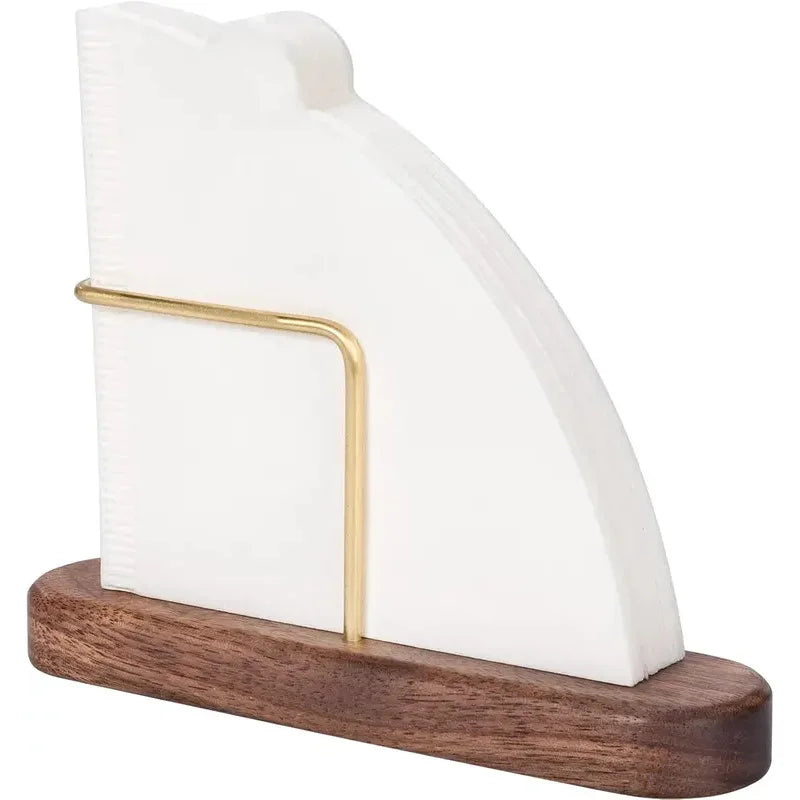 Walnut Coffee Filter Holder Stand for V60 Paper Filters Kitchen Storage