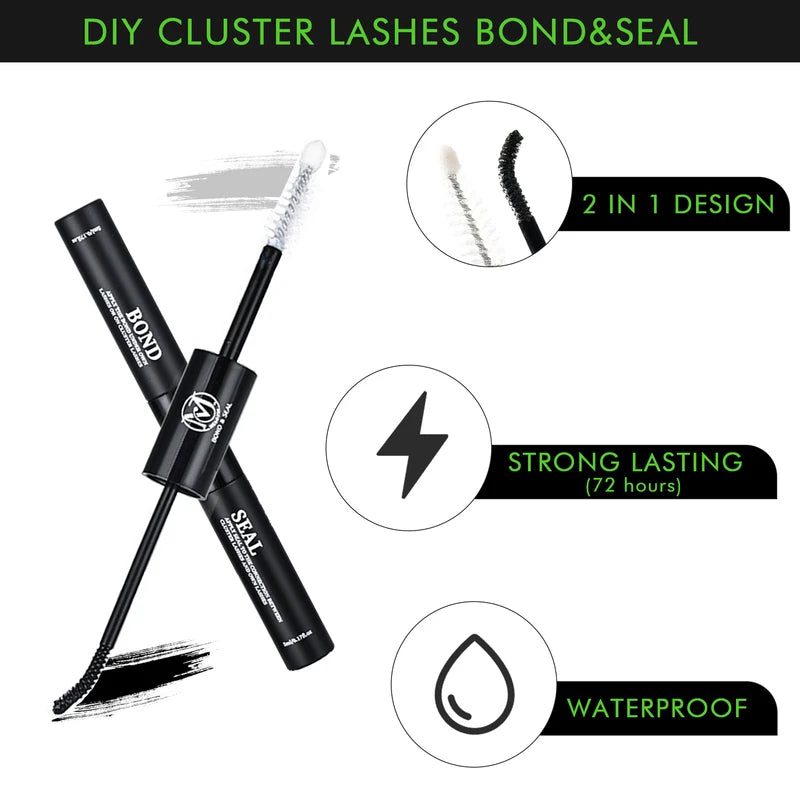 DIY False Eyelash Clusters Kit 30D/40D Wispy Fluffy Lashes with Applicator Tools
