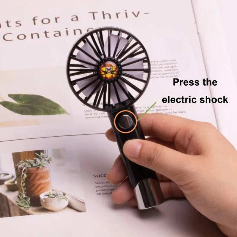 Prank Handheld Fan with Electric Shock - Kids Safe Room Decor & Gag Gift