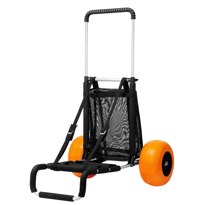 Heavy-Duty Beach Dolly Cart with Big Wheels and Adjustable Height for Sand Terrain