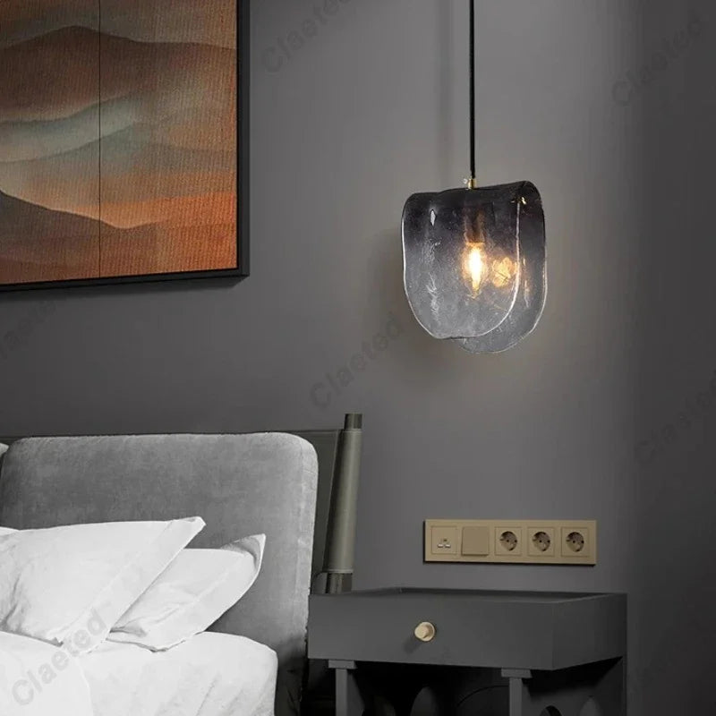 Gradient Glass Pendant Lights for Kitchen Bedroom Restaurant Hanging Lamp Ceiling Fixture