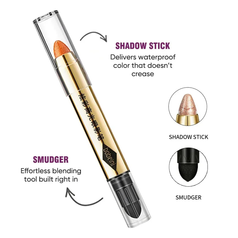 Double-Ended Eyeshadow Stick - Waterproof, Long-Lasting Matte & Glitter Shades