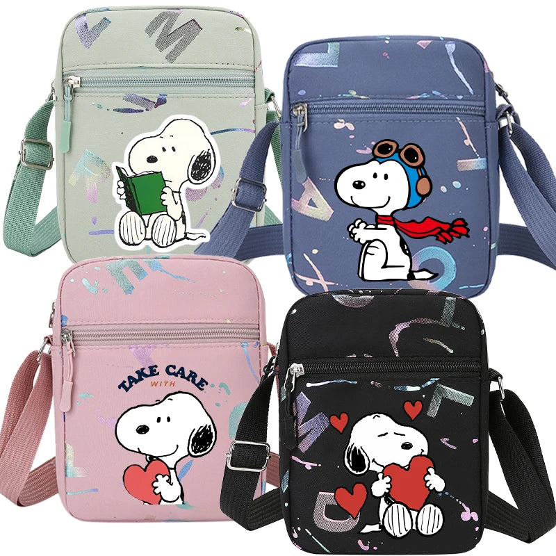 Anime Cartoon Shoulder Bag for Men Women Portable Zipper Crossbody Storage Pouch