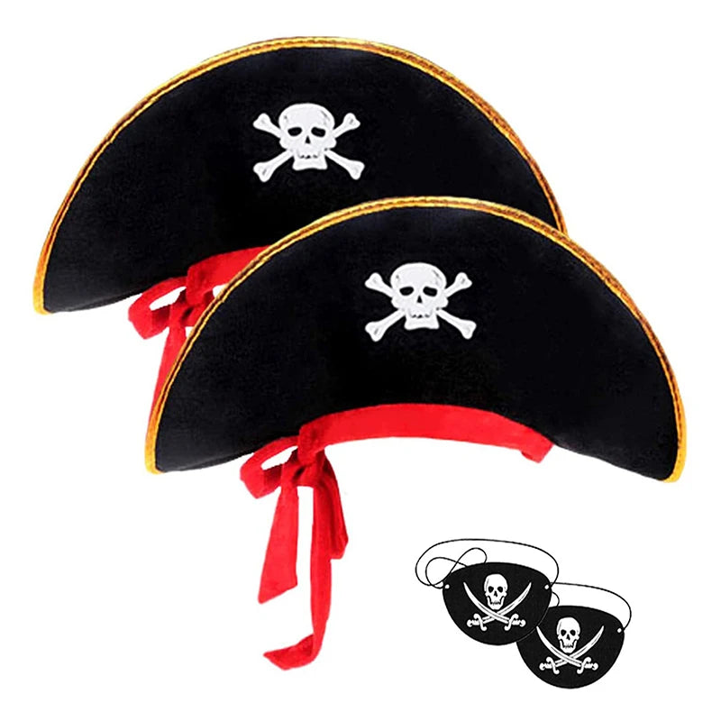 Pirate Captain Hat Costume Accessory for Halloween Parties Kids & Adults