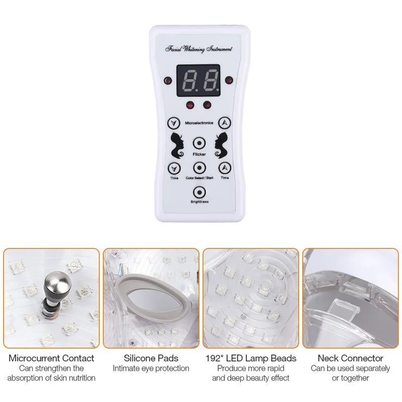 7 Colors LED Face & Neck Mask for Anti-Aging Skin Rejuvenation Brightening