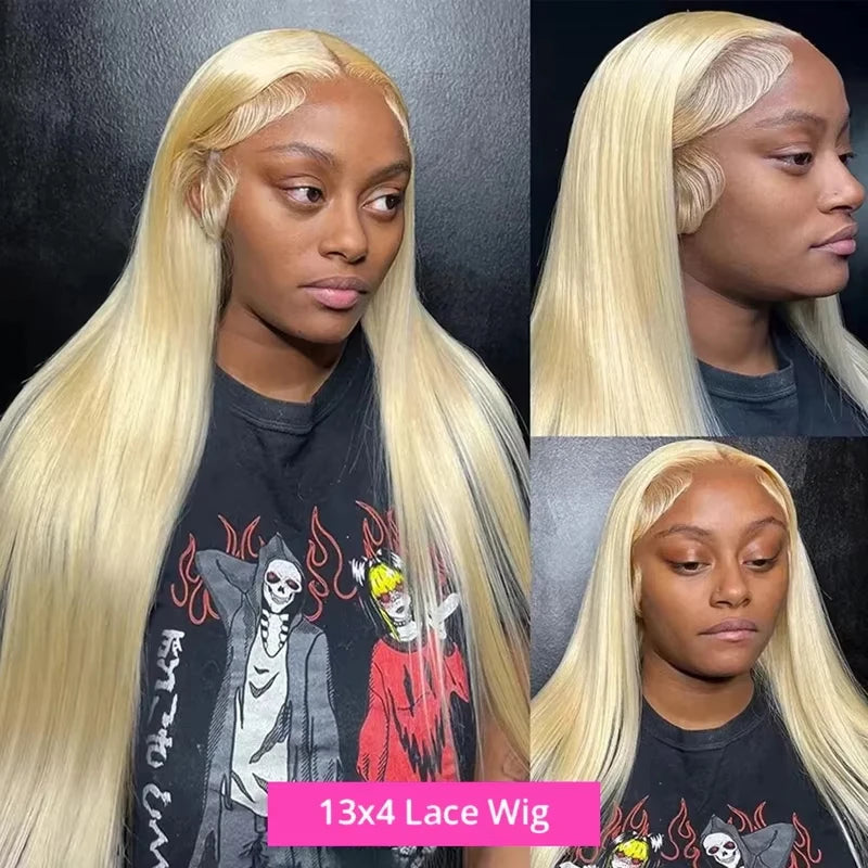 Blonde Lace Front Wig Human Hair 13x4 13x6 HD Straight Lace Frontal Wigs 30-36in