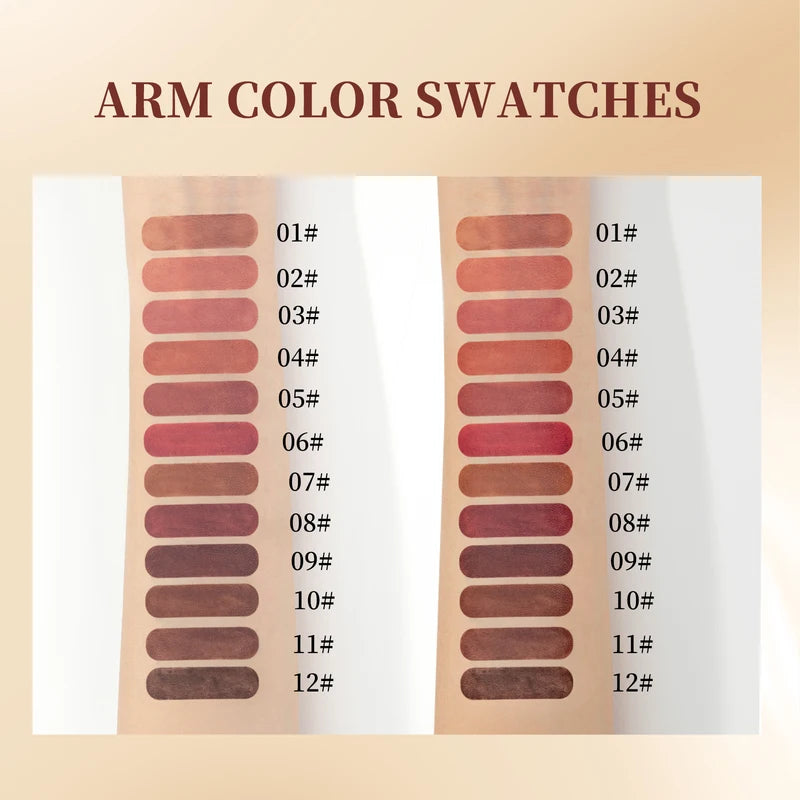 12-Color Waterproof Lip Liner Set - Matte Lipstick & Lip Contour Pencils