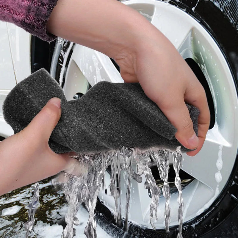 Black Car Wash Sponge Block - Absorbent, Durable, Multi-Purpose Cleaning Tool
