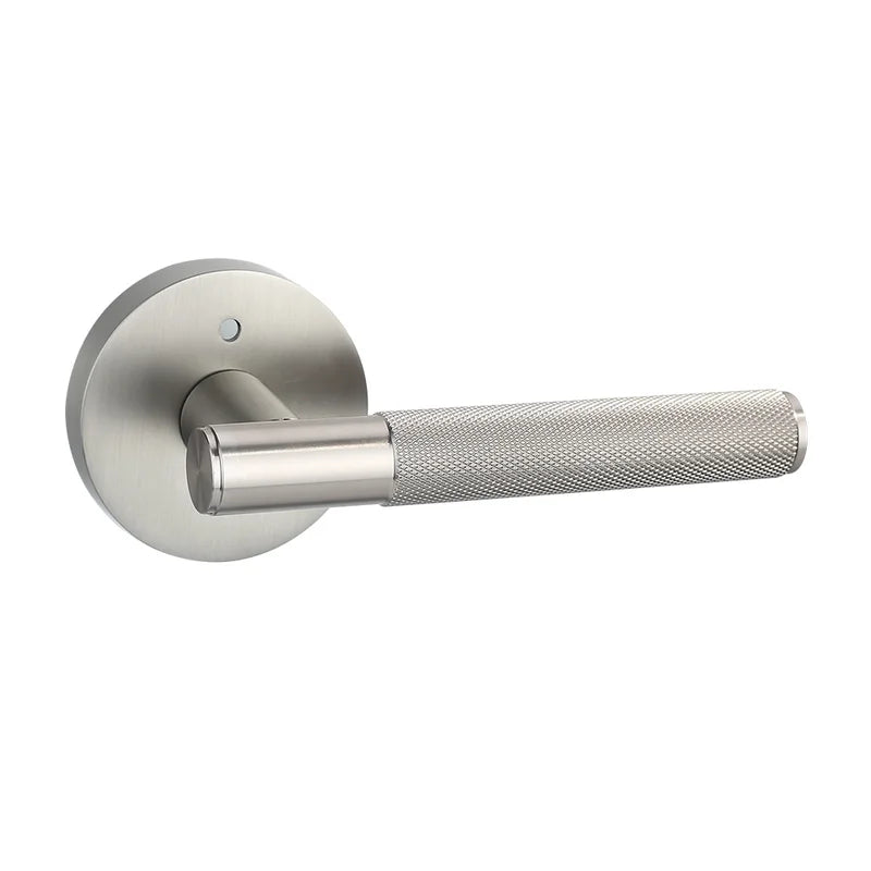 Viladepot Privacy Door Handle Set - Knurled Lever Reversible Lock for Bedroom & Bathroom