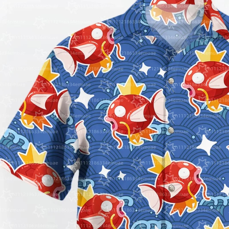 Summer Magikarp Hawaiian Shirt - Tropical Aloha Tee for Men Women Kids