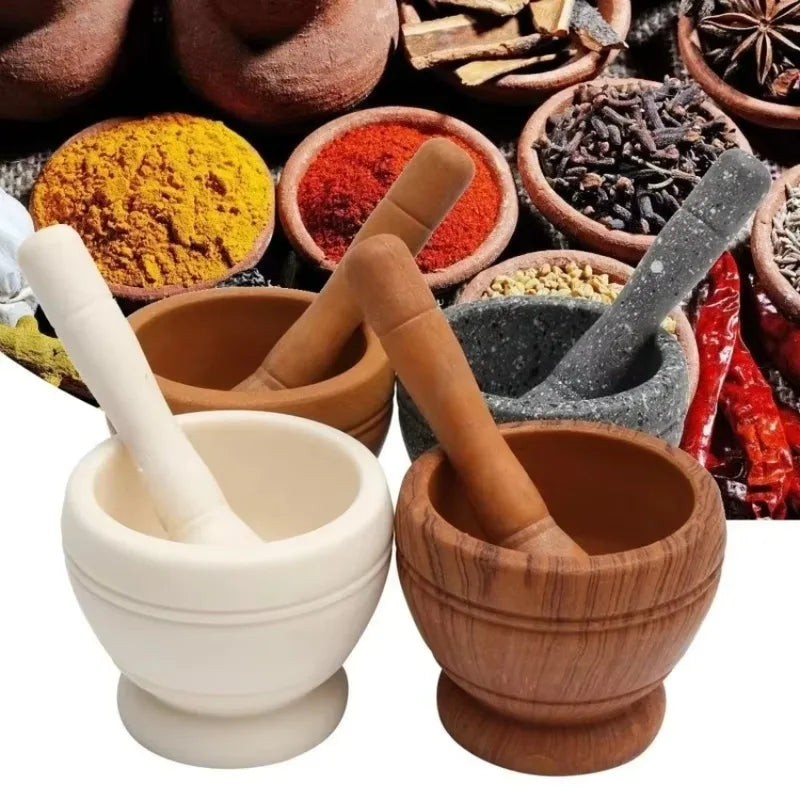 Resin Mortar and Pestle Spice Grinder Set for Herbs Garlic and Seasonings