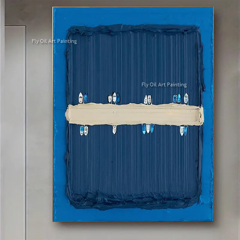 Abstract Countryside View Canvas Wall Art - Thick Oil Painting for Home Decor