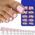 100Pcs Short Square False Toenails - Full Cover Acrylic Tips for Summer Wear - Clear, Beige, White, Frosted