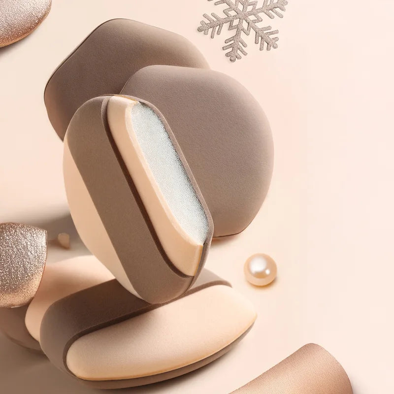 Double-Sided Makeup Sponge Set - Soft Foundation Blender for Wet & Dry Use