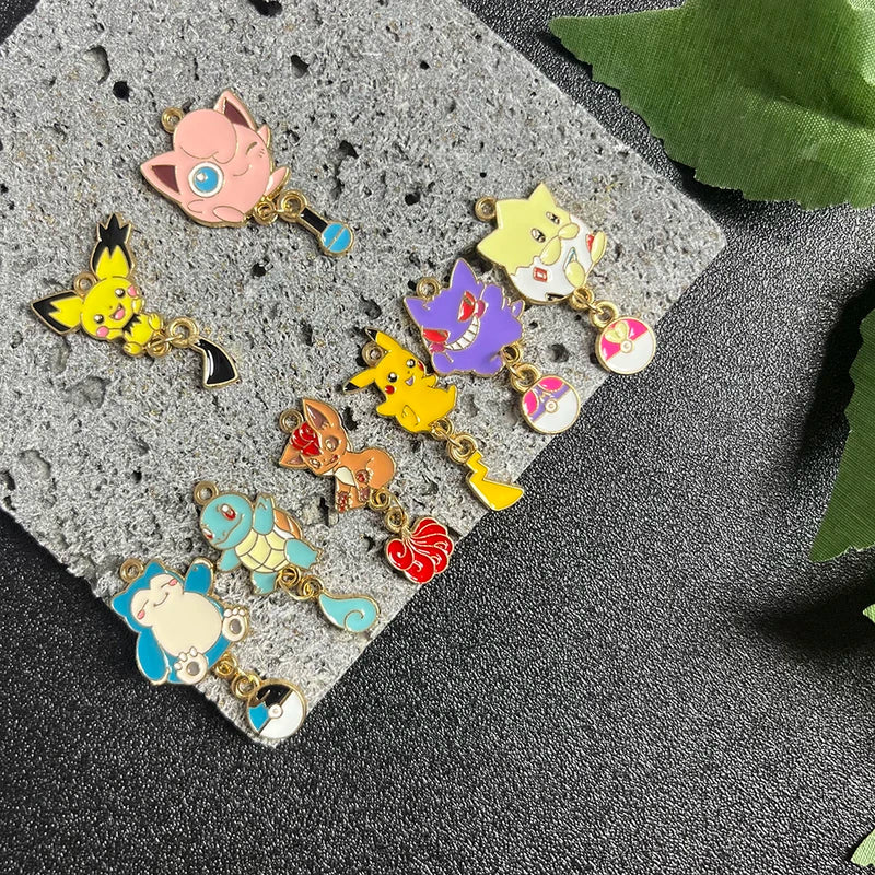 8pcs Cartoon Charms Jewelry Accessory Kit for Necklace Earrings Keychains DIY