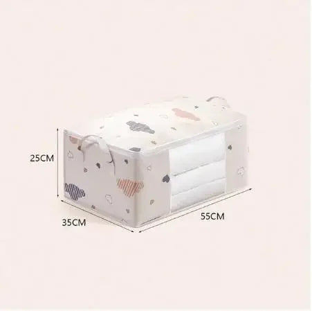 Large Capacity Foldable Clothes Storage Box with Handles Dustproof Zipper Container
