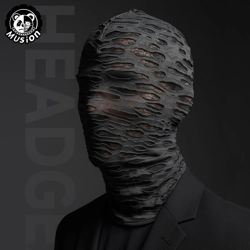 Gothic Punk Distressed Face Mask - Windproof Breathable Balaclava for Skiing Cycling Halloween