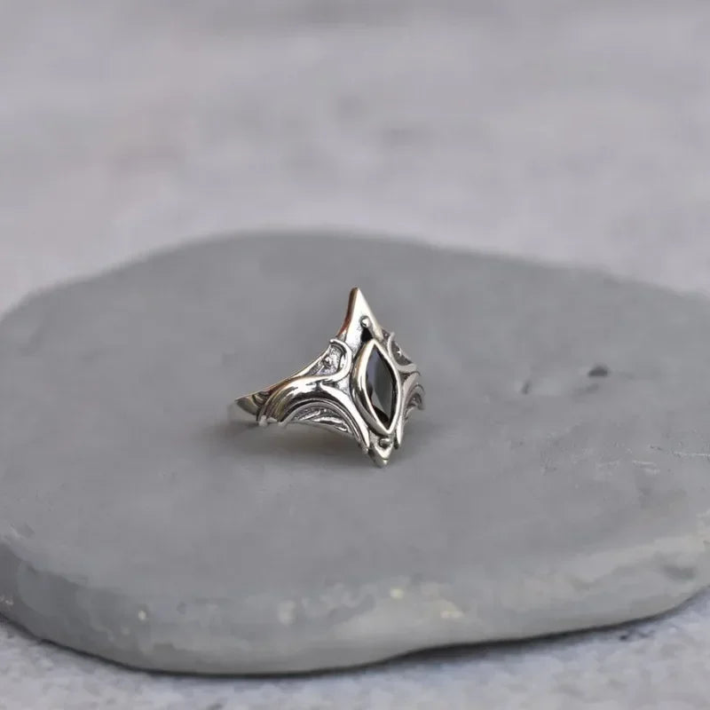 Vintage Bohemian Onyx Ring for Women - Fashion Punk Jewelry Gift