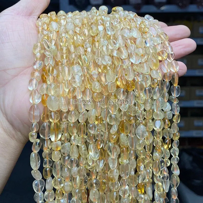 Natural Citrines Bead 6-8mm Irregular Chip Stone for Jewelry Making, Necklace & Bracelet Accessories