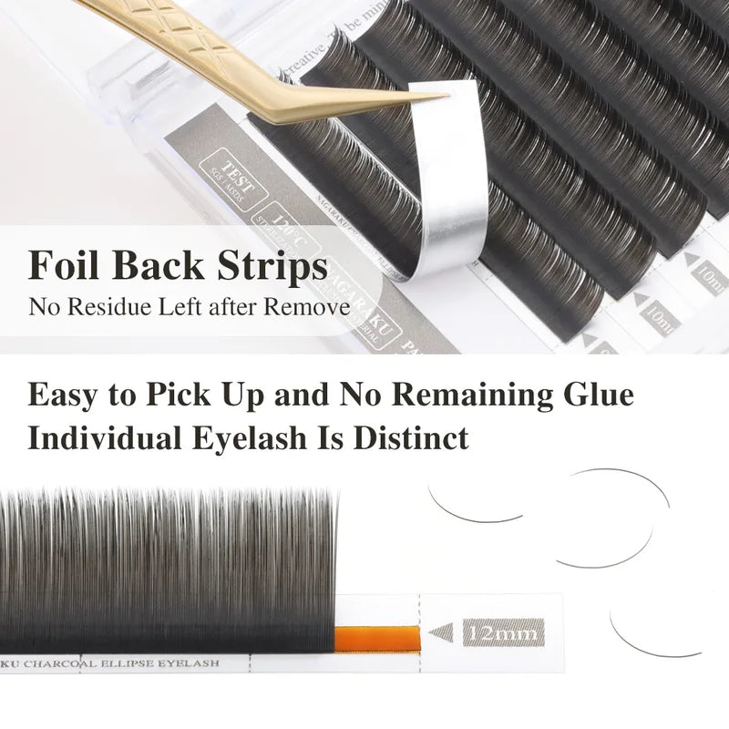 Flat Ellipse Eyelash Extensions - Soft, Natural, Split Tips for Lash Artists