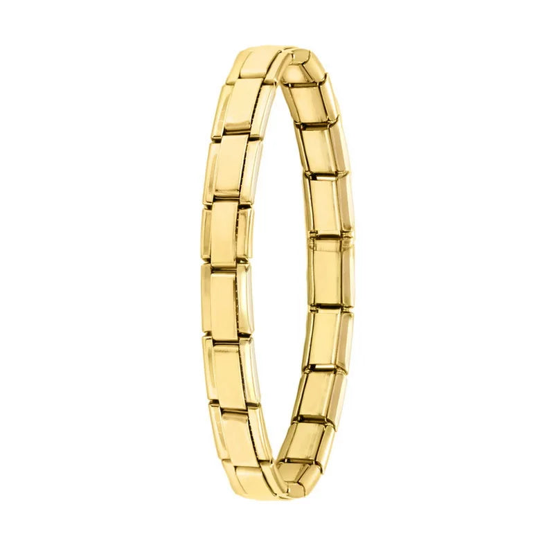 Women Men DIY Modular Charm Bracelet Stainless Steel 9MM Wide Jewelry