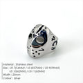 Men's Titanium Steel Punk Ring with Green or White Main Stone - Retro Metal Jewelry