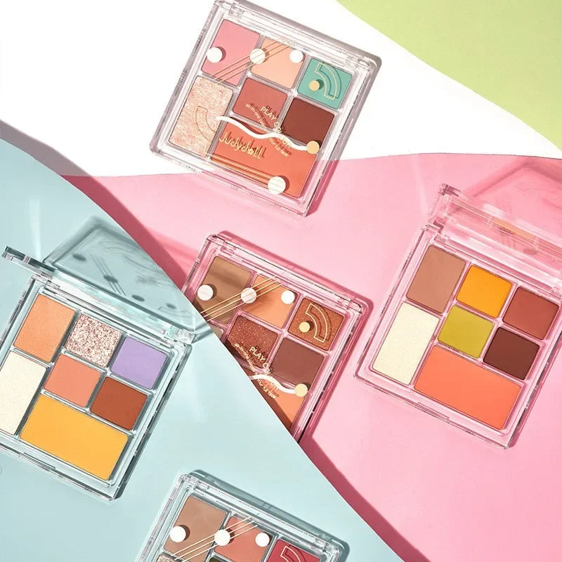 Colorful Eyeshadow Palette with Glitter, Blush, and Highlighter for Makeup Artistry