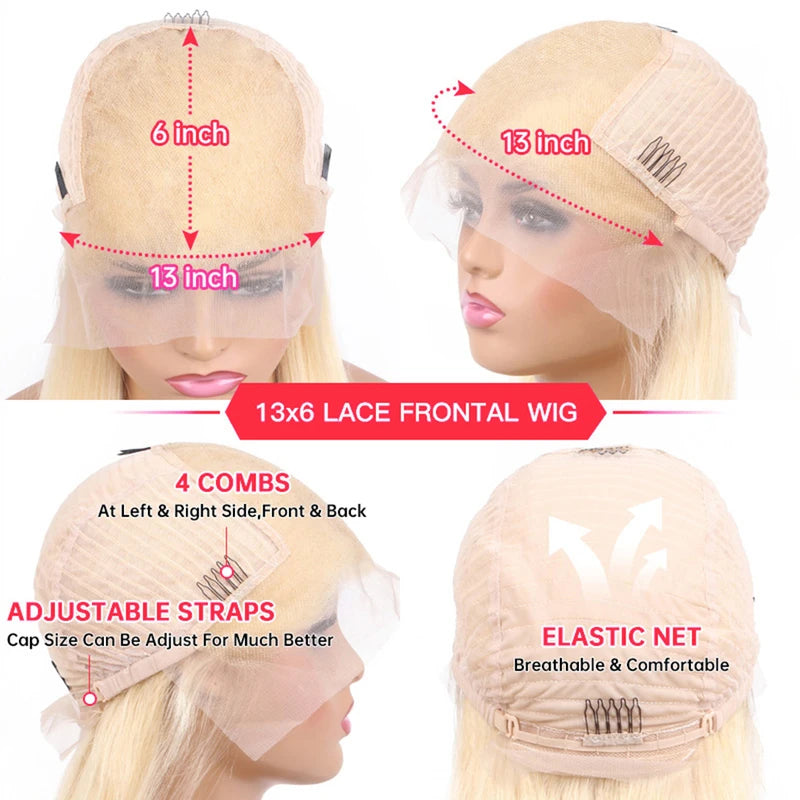 Silver Grey Lace Front Human Hair Wigs for Women - Pre Plucked Body Wave & Blondes