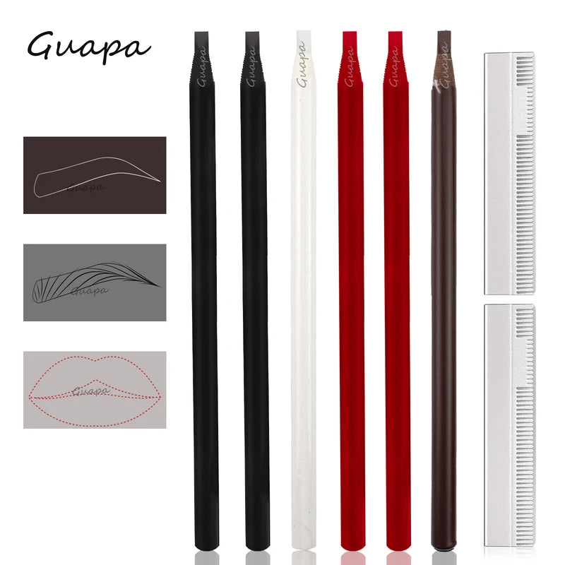 Microblading Supplies Brow Lip Pencil Set for Mapping, Filling & Outlining - Waterproof Permanent Makeup Kit
