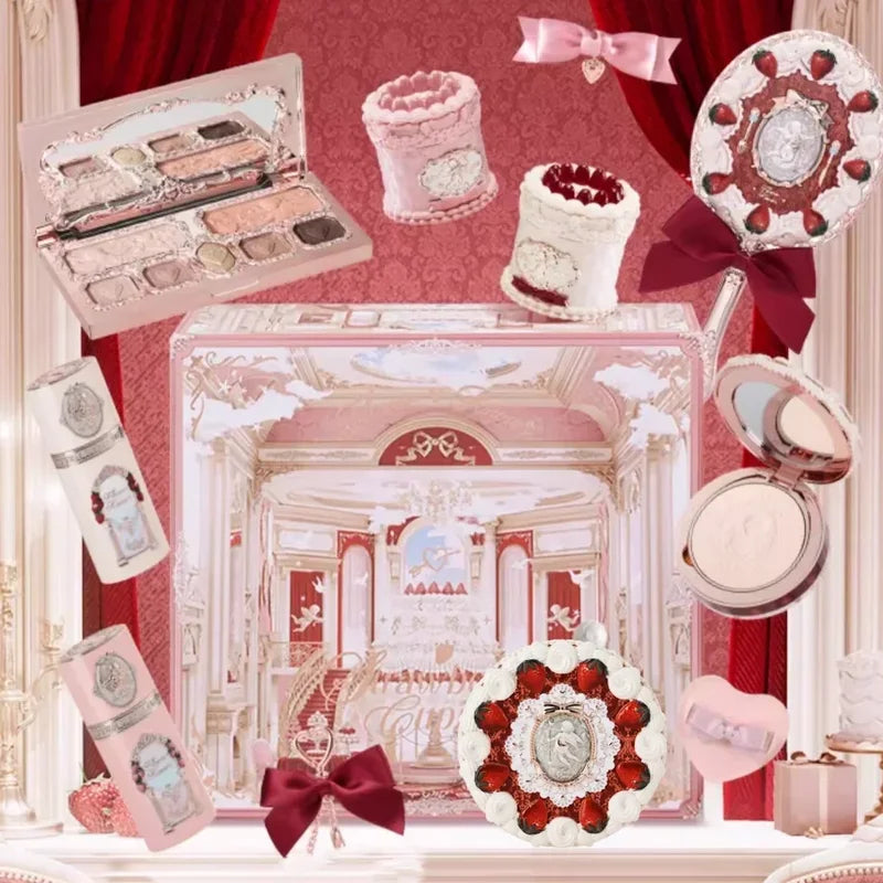 Full Makeup Set with Palette, Lipstick, Blush, Accessories & Travel Bag